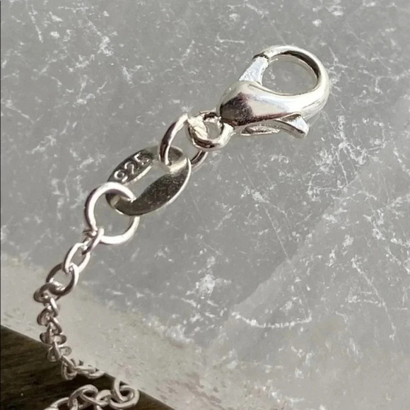 SILVER DAINTY IMPERIAL JADE RING CHARMS NECKLACE - Picture 4 of 8